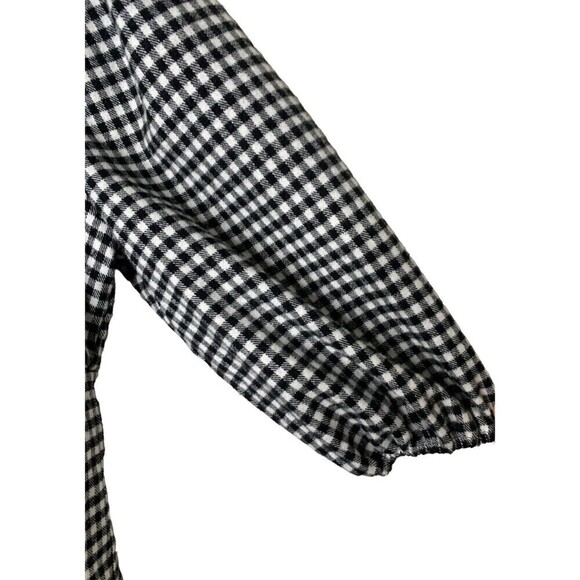 Harper Heritage Babydoll Blouse Womens Checkered Pullover Black White Size M - Picture 4 of 6